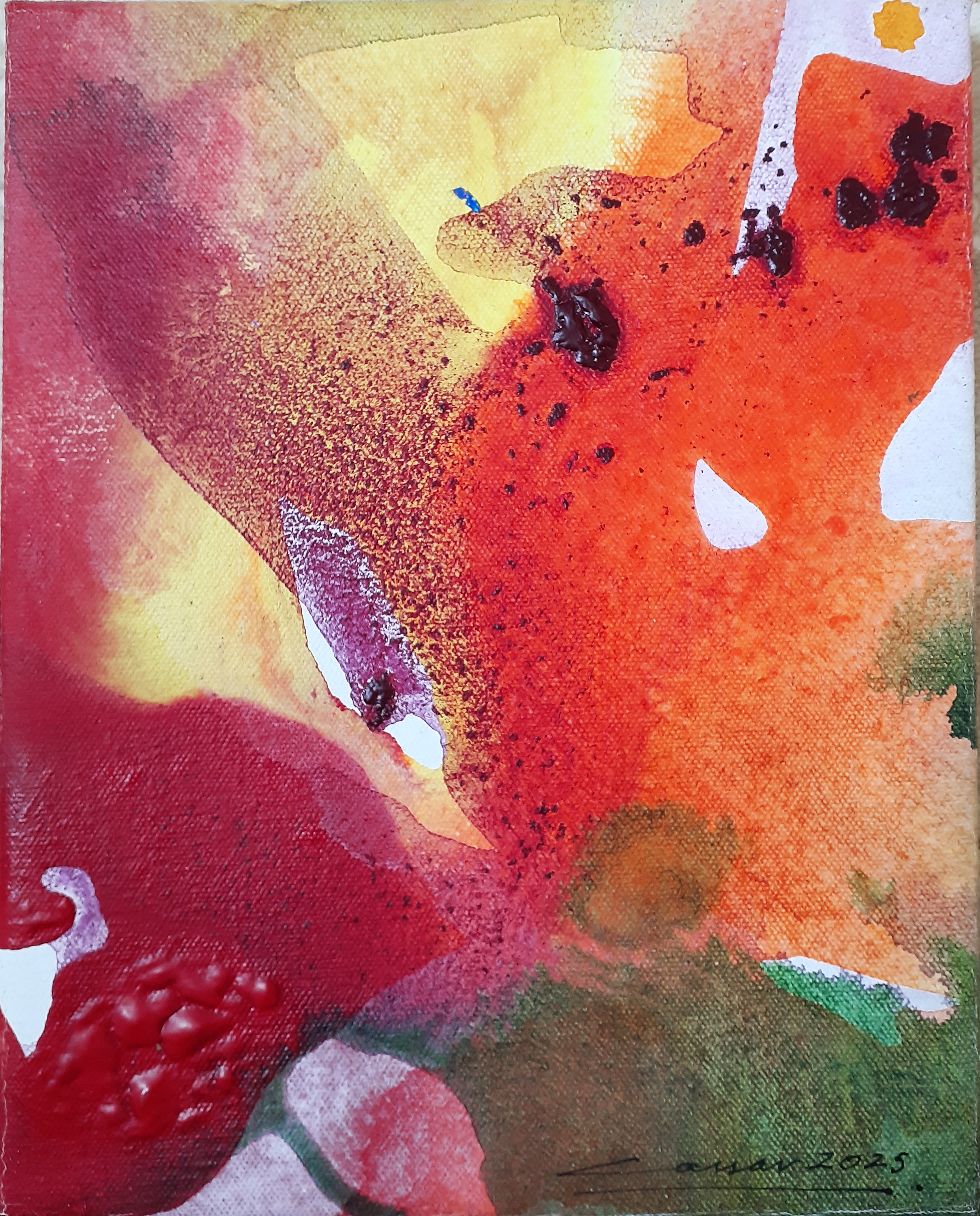 Encounter II: Acrylic on Canvas, 25 x 20cm, 2025