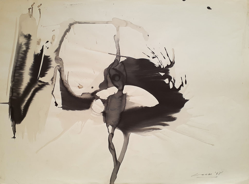 Gesture I, Ink & Wash, 50 x 76cm, Signed, 1998