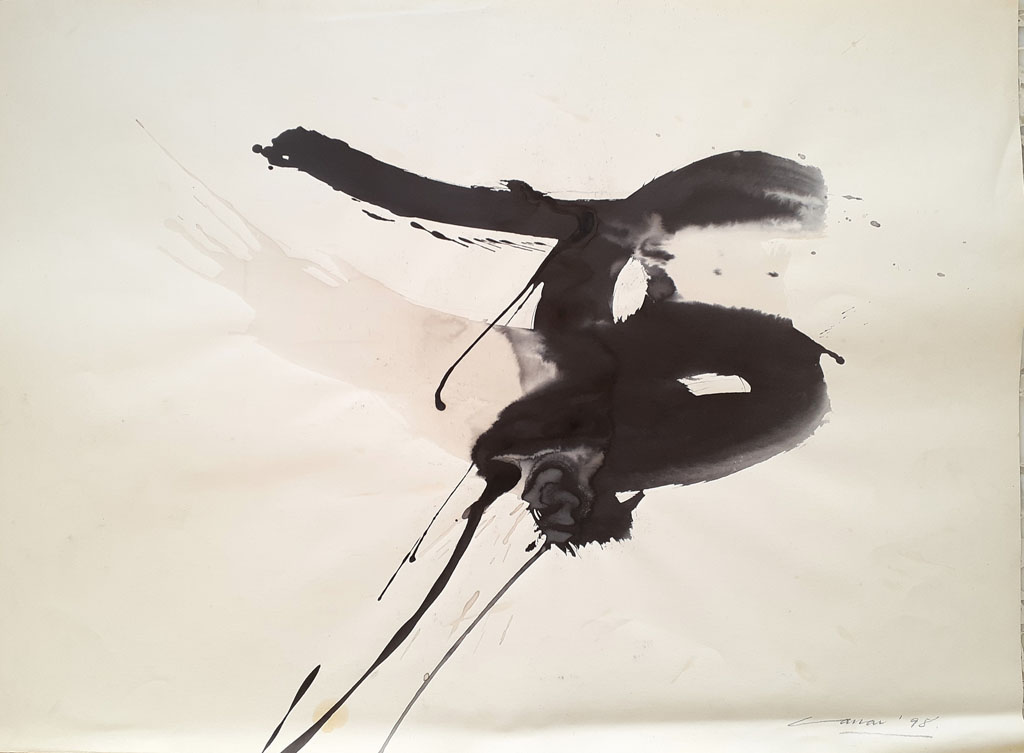 Gesture (II), Ink & Wash, 50 x 76cm, Signed, 1998