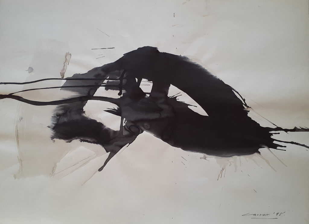 Gesture (III), Ink & Wash, 50 x 76cm, Signed, 1998