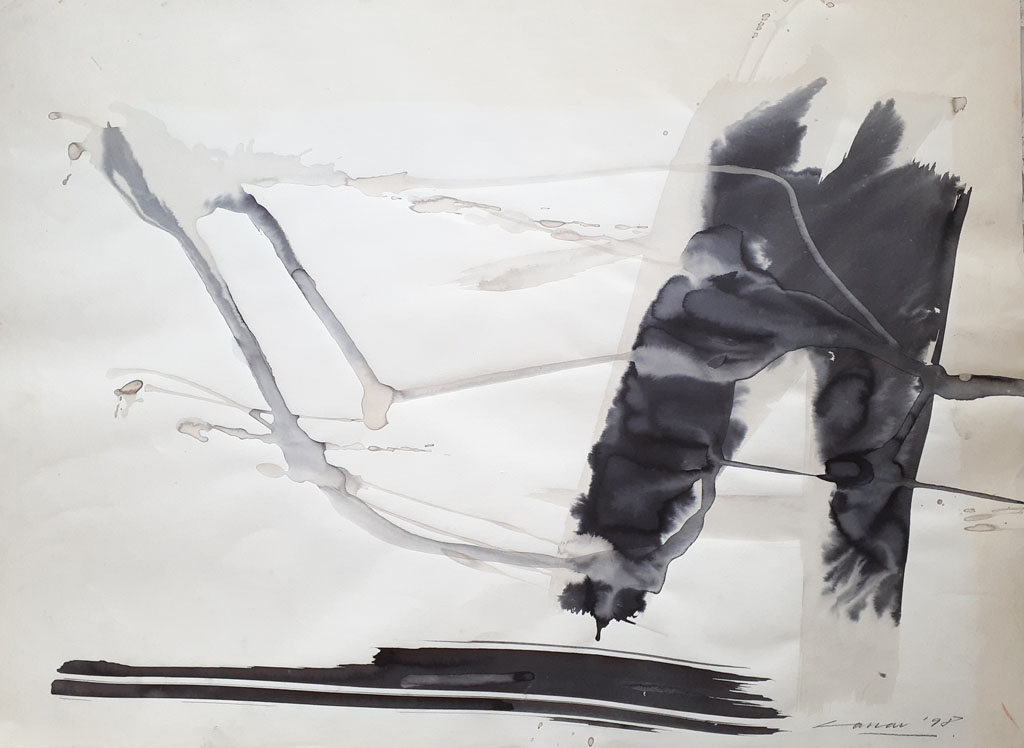 Gesture (V), Ink & Wash, 50 x 76cm, Signed, 1998