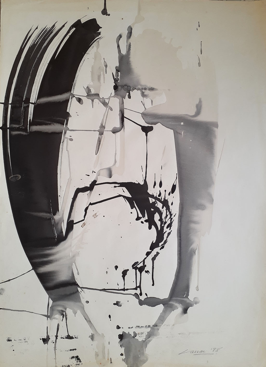 Gesture (VII), Ink & Wash, 50 x 76cm, Signed, 1998