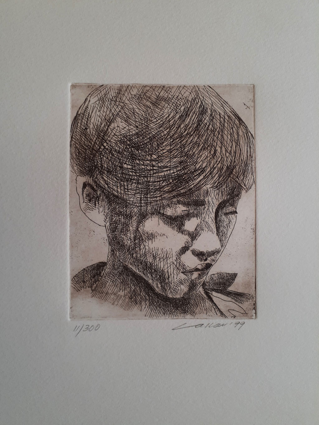 Indian Boy, Etching, 35 x 25cm, Signed, 1998