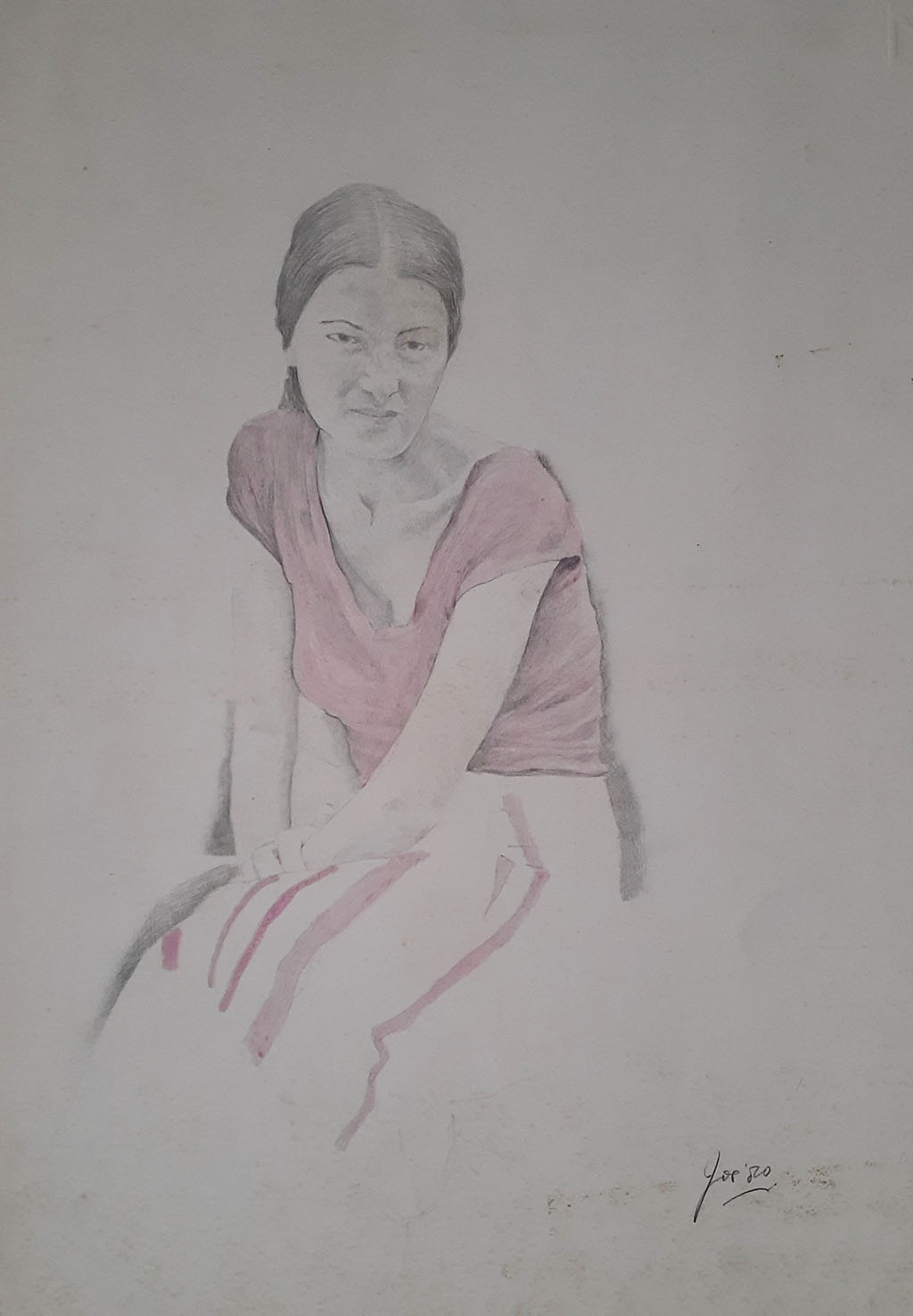 Mary, pencil, 30 x 22cm, signed, 1980