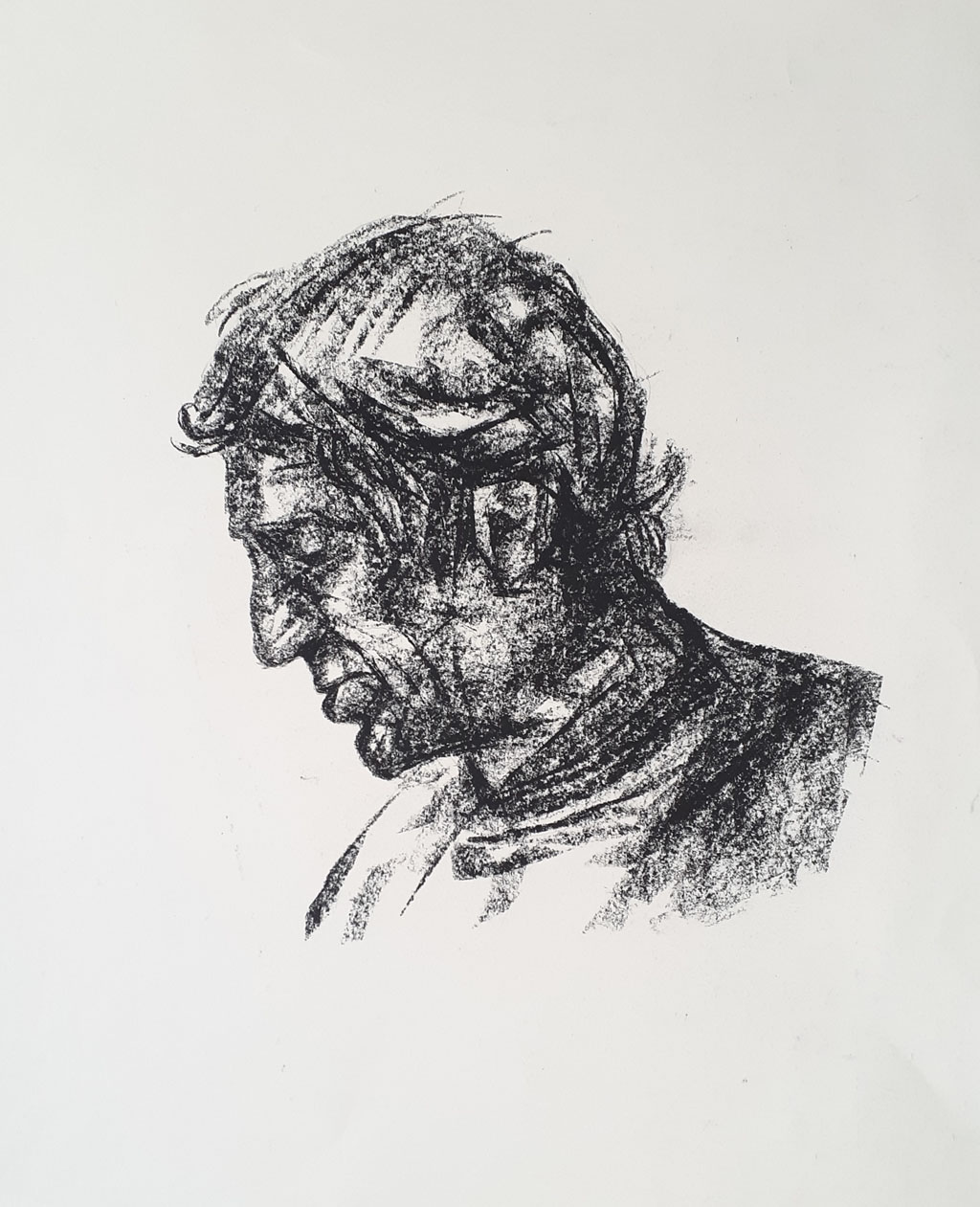 Portrait of Jeroslav, charcoal,  25 x 25cm, unsigned, undated