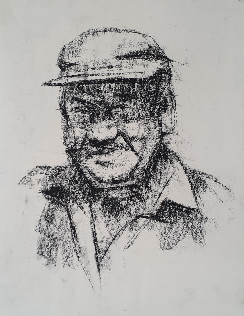 Portrait of Tomislaw II, charcoal, 27 x 20cm, unsigned, undated