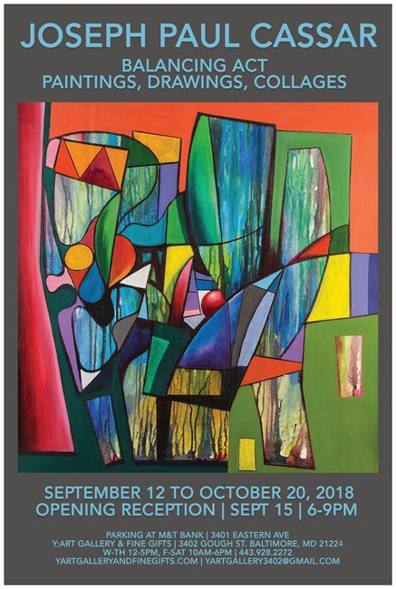 Balancing Act Poster, 12 September-20 October 2018, Y-Art Gallery Baltimore