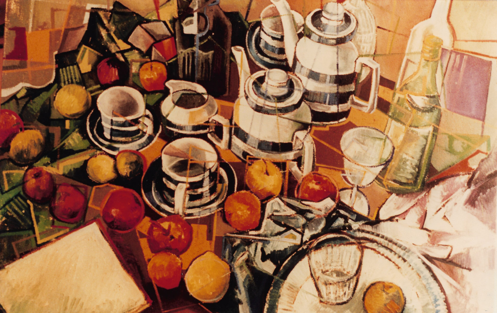 Still Life with Fruit – Oil on canvas, 177 x 203cm, Signed, 1982
