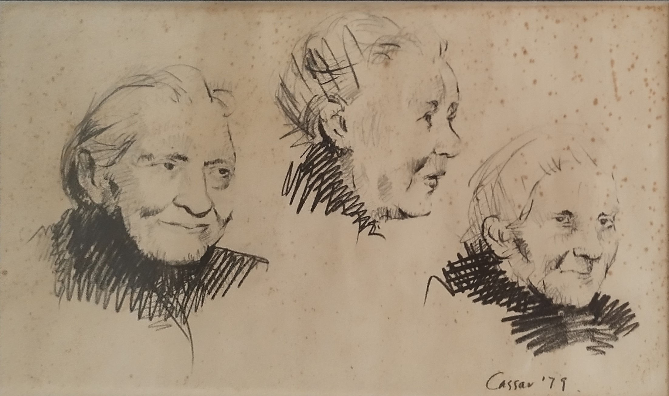 Studies of My Grandmother pencil 20 x 45cm signed 1979