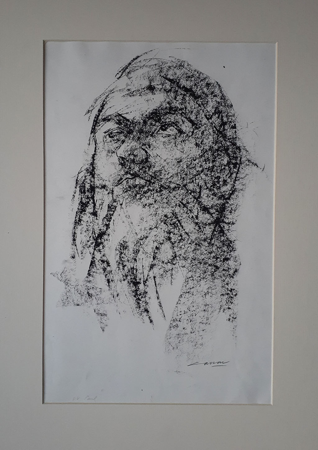 Study for St Paul, Charcoal,  48 x 30cm, Signed, Undated