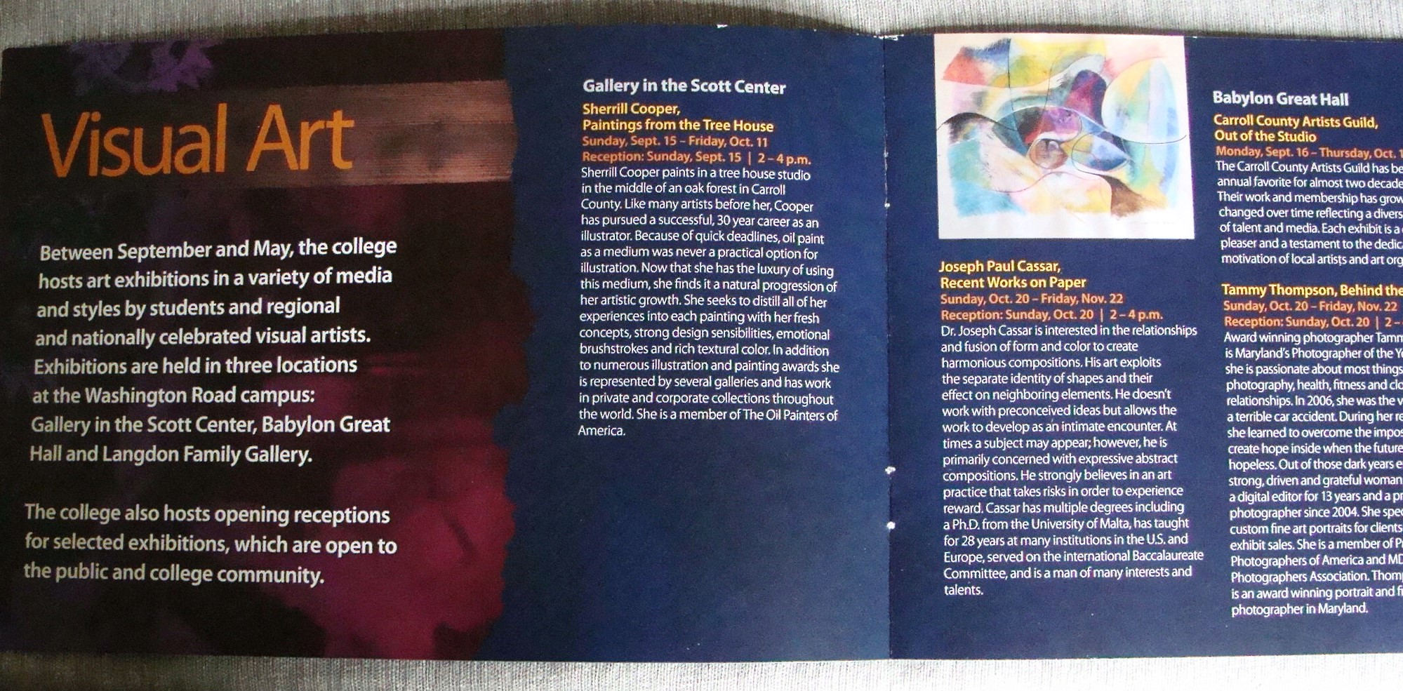 Recent Works on Paper, 20 Oct-22 Nov 2013, Visual Arts Programme Carroll Community College Westminster